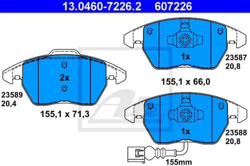 накладки ATE 13.0460-7226.2