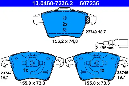 накладки ATE 13.0460-7236.2