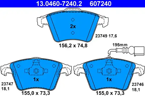 накладки ATE 13.0460-7240.2