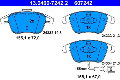 накладки ATE 13.0460-7242.2