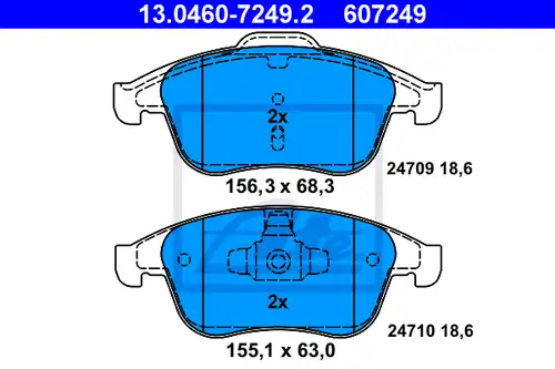 накладки ATE 13.0460-7249.2