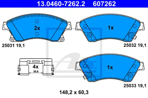 накладки ATE 13.0460-7262.2