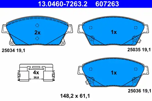 накладки ATE 13.0460-7263.2