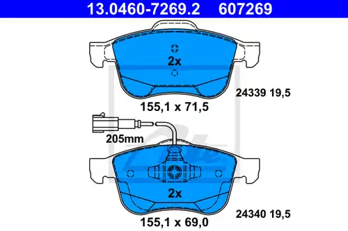 накладки ATE 13.0460-7269.2