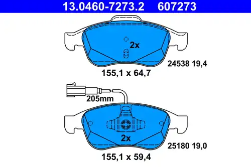 накладки ATE 13.0460-7273.2