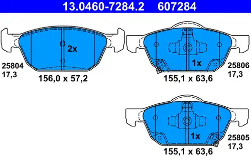 накладки ATE 13.0460-7284.2