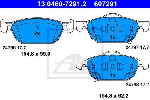 накладки ATE 13.0460-7291.2