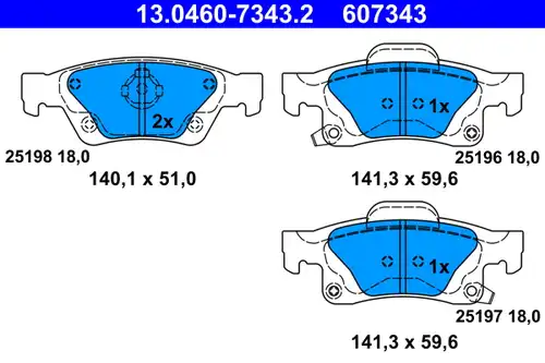 накладки ATE 13.0460-7343.2