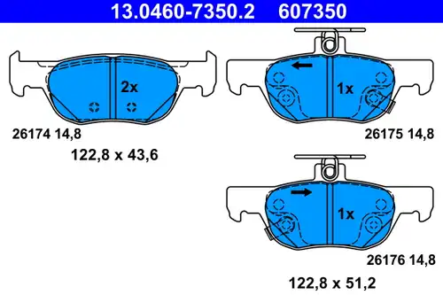 накладки ATE 13.0460-7350.2