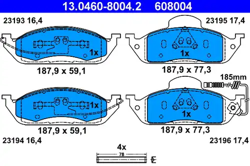 накладки ATE 13.0460-8004.2