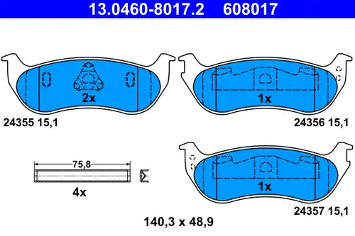 накладки ATE 13.0460-8017.2