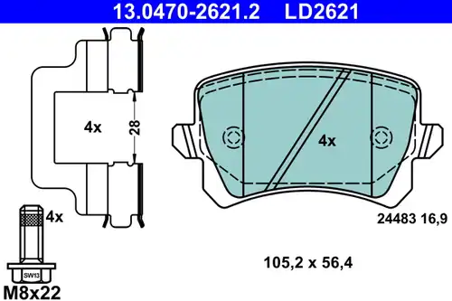 накладки ATE 13.0470-2621.2