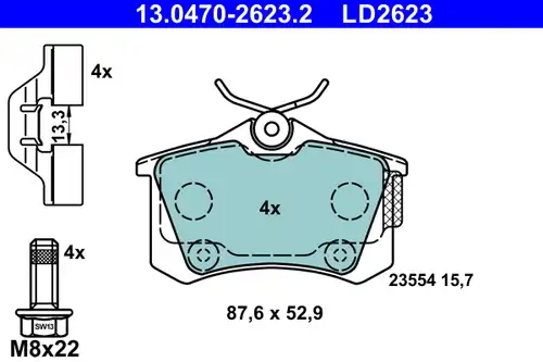 накладки ATE 13.0470-2623.2