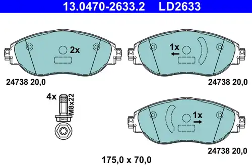 накладки ATE 13.0470-2633.2