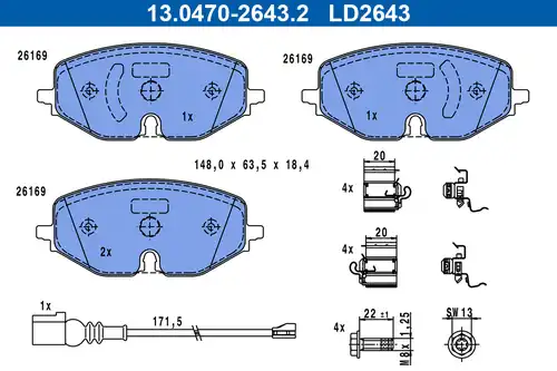 накладки ATE 13.0470-2643.2