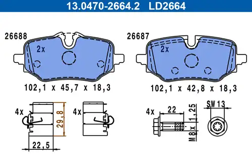 накладки ATE 13.0470-2664.2