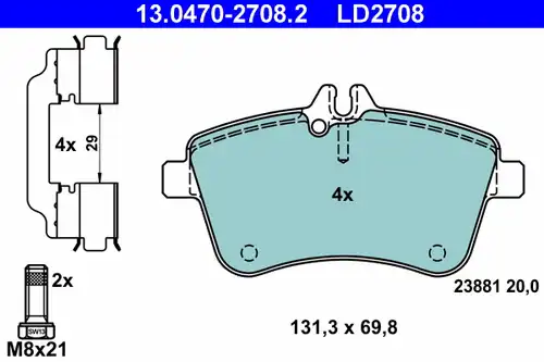 накладки ATE 13.0470-2708.2