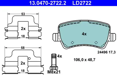 накладки ATE 13.0470-2722.2