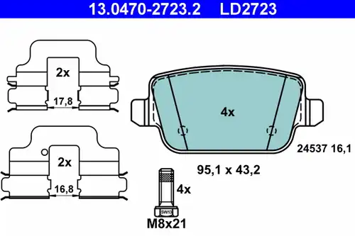 накладки ATE 13.0470-2723.2