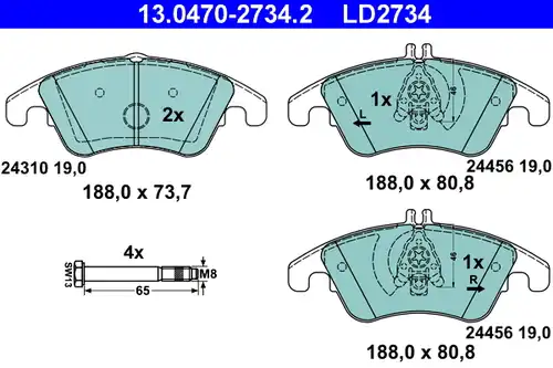 накладки ATE 13.0470-2734.2