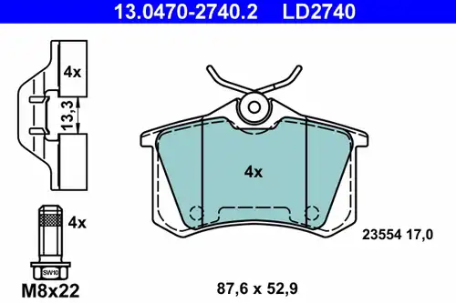 накладки ATE 13.0470-2740.2