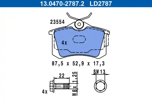 накладки ATE 13.0470-2787.2