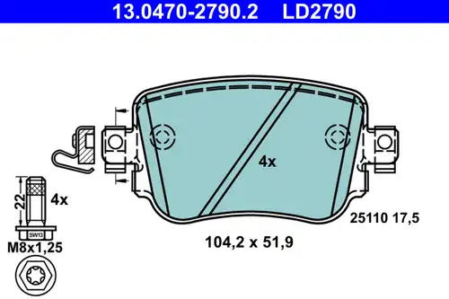 накладки ATE 13.0470-2790.2