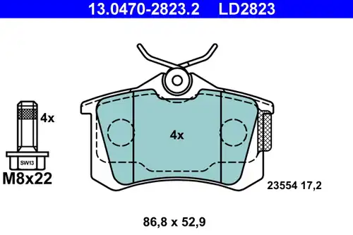 накладки ATE 13.0470-2823.2