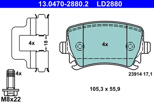 накладки ATE 13.0470-2880.2