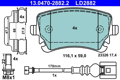 накладки ATE 13.0470-2882.2