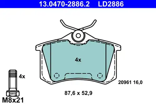 накладки ATE 13.0470-2886.2