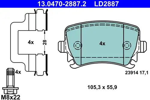 накладки ATE 13.0470-2887.2