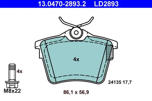 накладки ATE 13.0470-2893.2