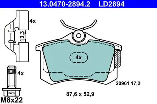 накладки ATE 13.0470-2894.2