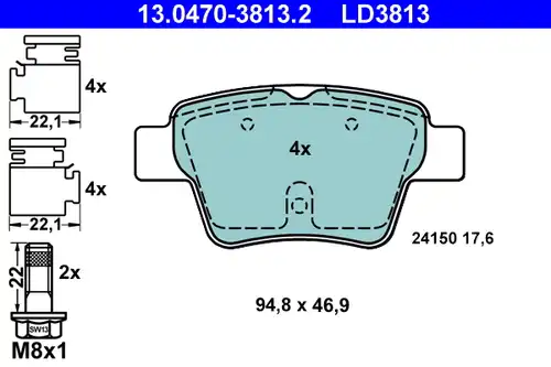 накладки ATE 13.0470-3813.2