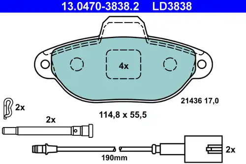 накладки ATE 13.0470-3838.2