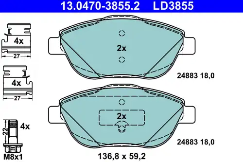 накладки ATE 13.0470-3855.2