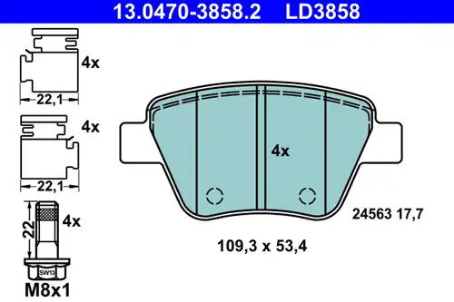 накладки ATE 13.0470-3858.2