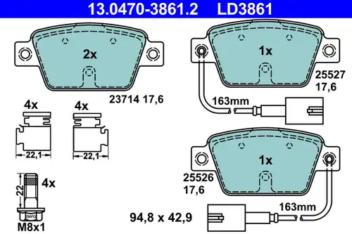 накладки ATE 13.0470-3861.2