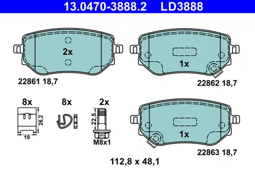 накладки ATE 13.0470-3888.2