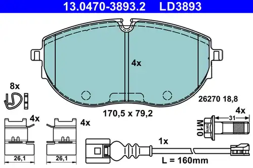 накладки ATE 13.0470-3893.2