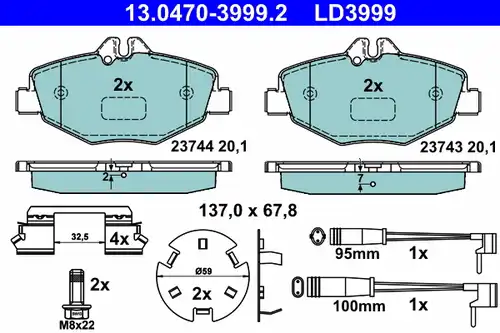 накладки ATE 13.0470-3999.2