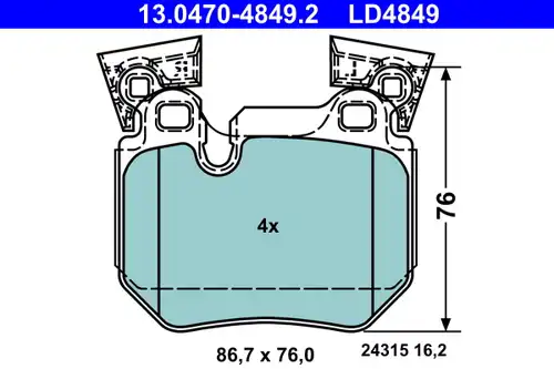 накладки ATE 13.0470-4849.2