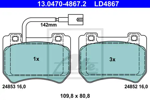 накладки ATE 13.0470-4867.2