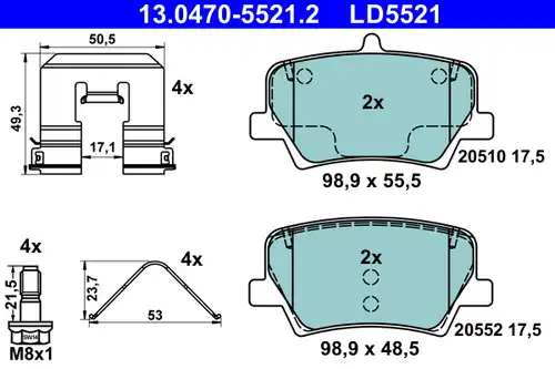 накладки ATE 13.0470-5521.2