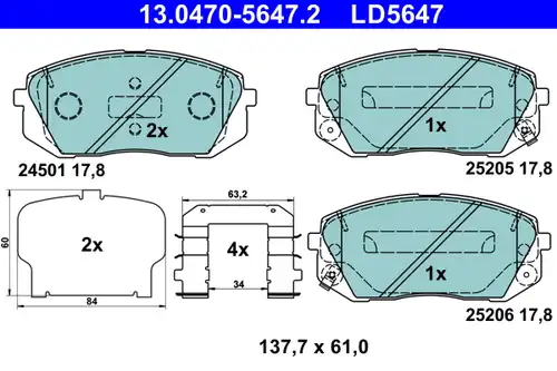 накладки ATE 13.0470-5647.2