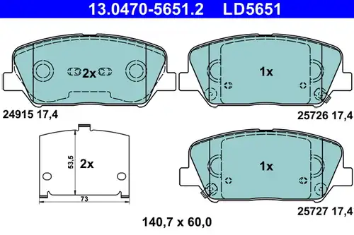 накладки ATE 13.0470-5651.2