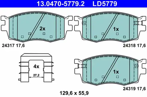 накладки ATE 13.0470-5779.2