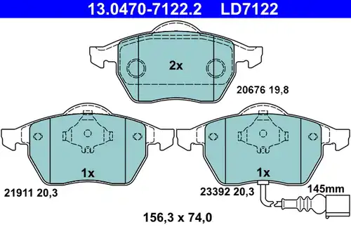 накладки ATE 13.0470-7122.2