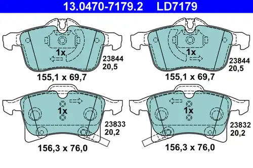 накладки ATE 13.0470-7179.2